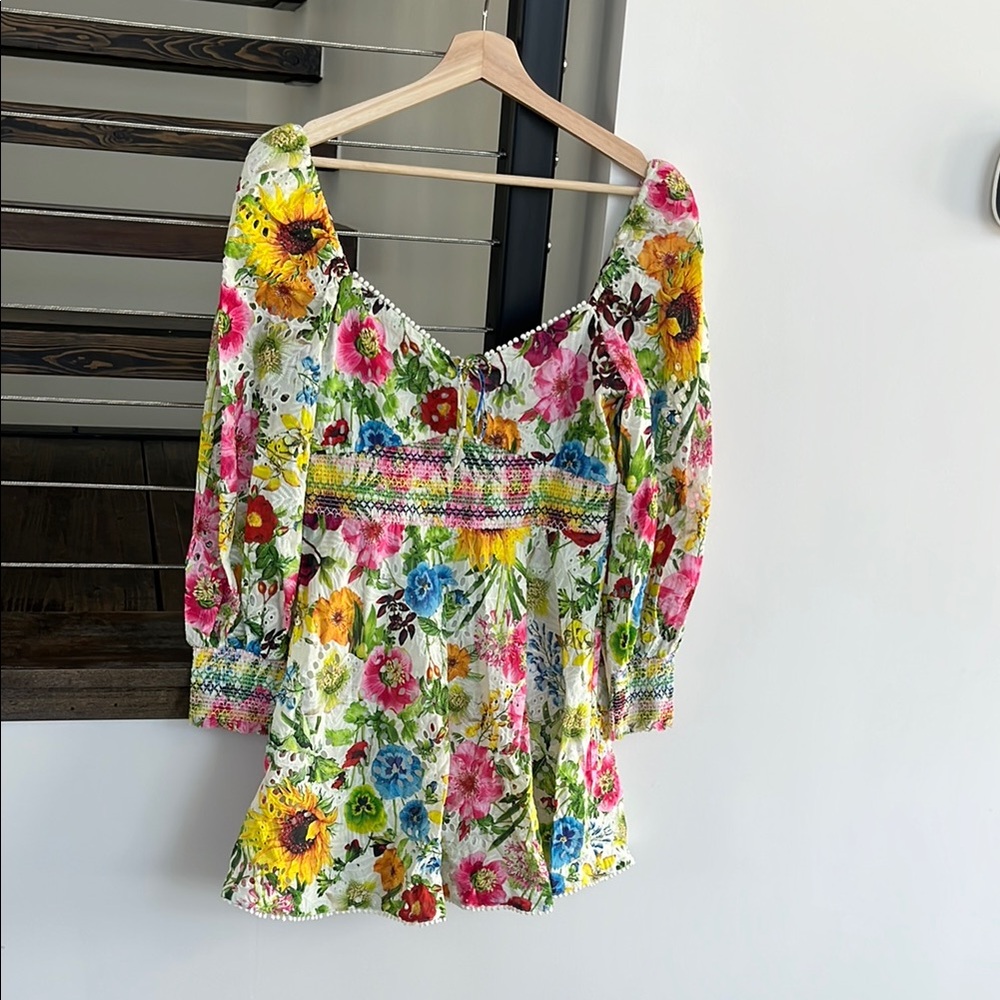NWT Alice + Olivia Floral Long Sleeve Dress - Multicolor - Picture 2 of 4